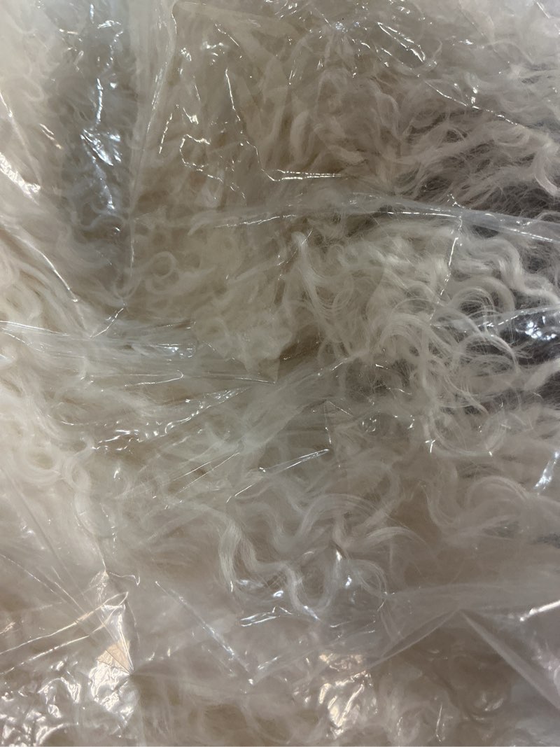 Condition photo showing Good Condition for luxe mongolian lamb pilow cover/ivory/20x20