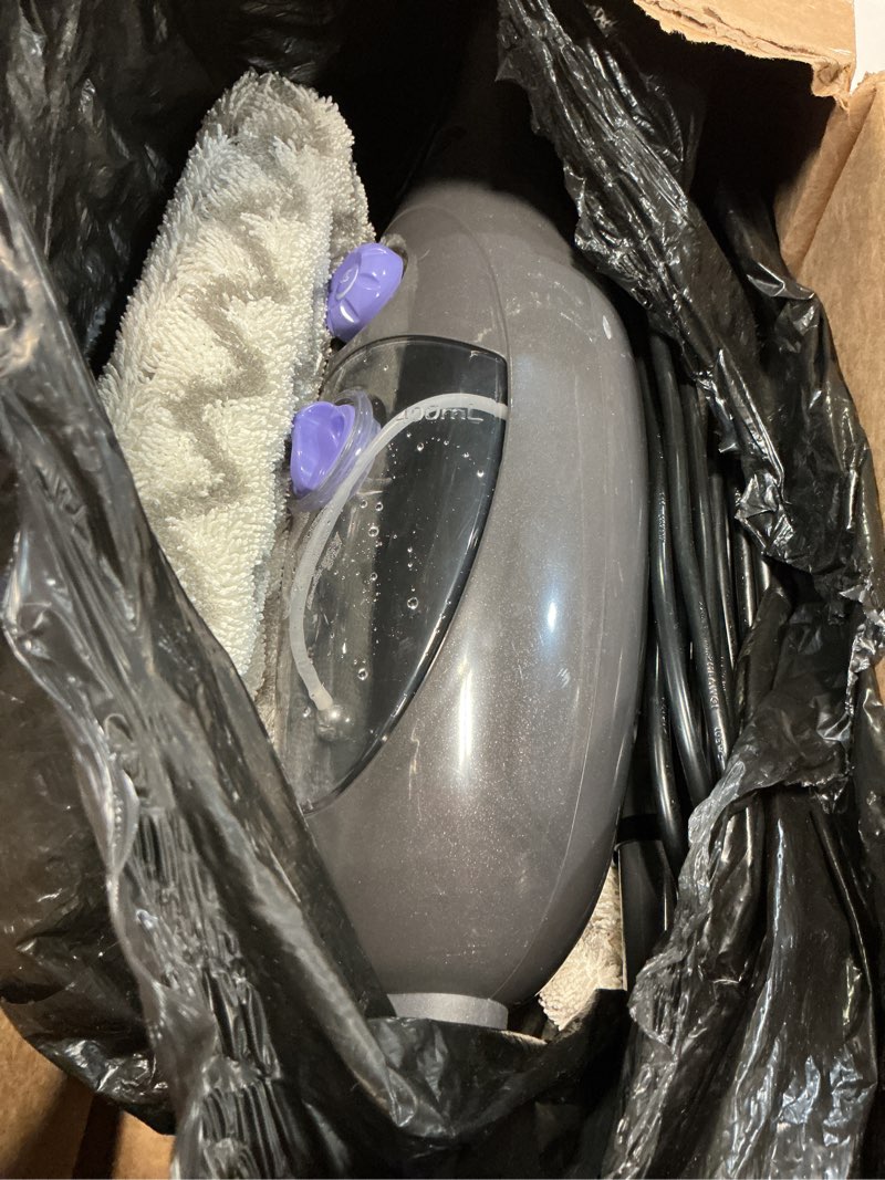 Condition photo showing As Is for steam mop,12 in 1 steam cleaner for home,15s fast heat-up steam mops for floor cleaning with 180° adjustable mop head,detachable handheld steamer for hardwood,tile,carpet, clothes,windows & furniture grey
