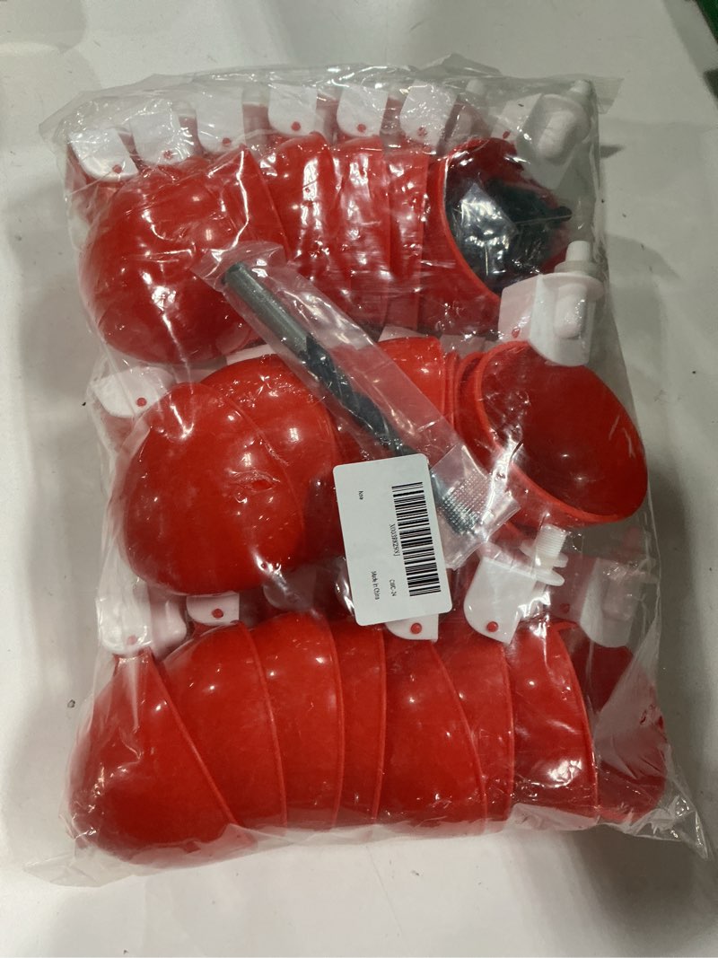 Condition photo showing New/Like New for Chicken Waterer Cups 24 Pack Automatic Chicken Water Cups for Poultry LANARP Float Style Gravity Chicken Watering System Poultry Water Feeder Kit Chicken Waterer 5 Gallon with Mounting Hole Opener