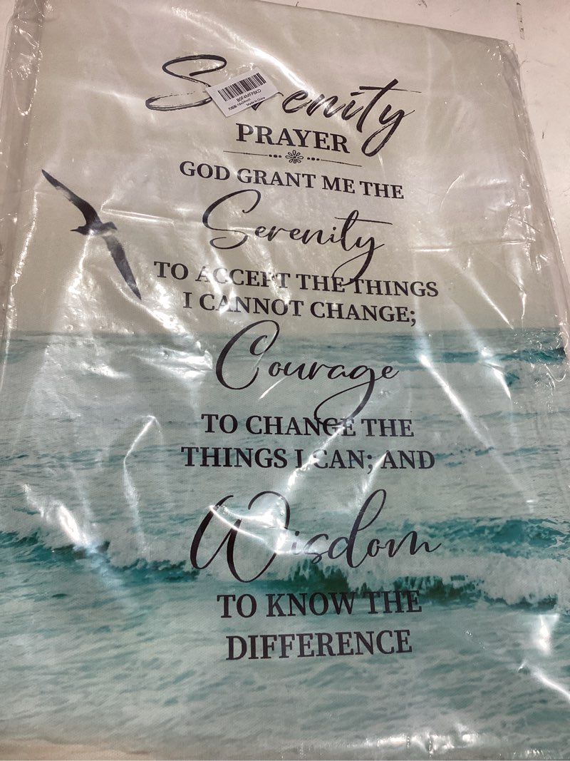 Condition photo showing Good Condition for tijuboni serenity prayer wall art, christian decor scripture pictures canvas prints painting religious poster bible verse framed artwork for bathroom bedroom living room home 16"x24" serenity prayer poster 24"l x 16"w