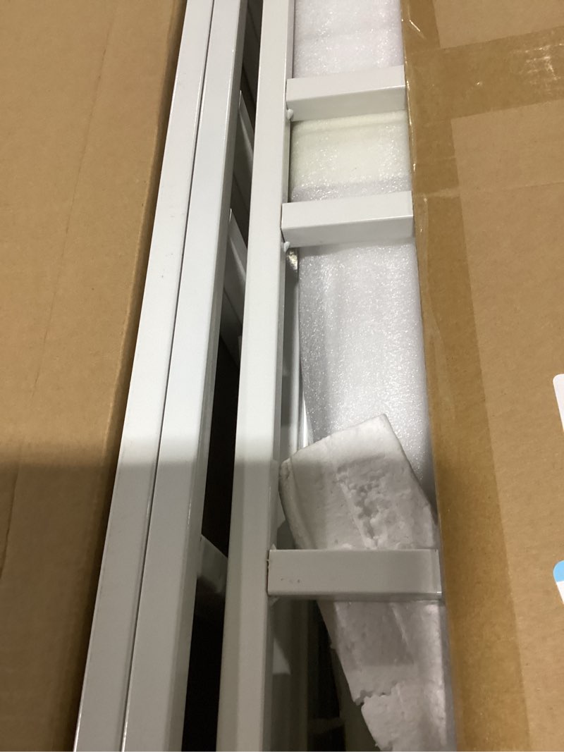 Condition photo showing Good Condition for putros flower display stand with 12 buckets white 3 layers metal floral cart with wheels moving florist bouquet bar plant shelf for indoor outdoor patio garden party decor 37"l x 23.6"w x 31.5"h white