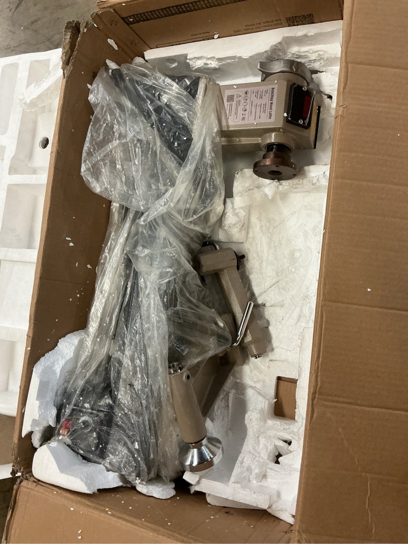 Condition photo showing As Is for 1HP 12-Inch by 18-Inch Variable Speed Multi-Function Benchtop Wood Lathe, 650-3800 RPM, Dual Motor Interface for Sander