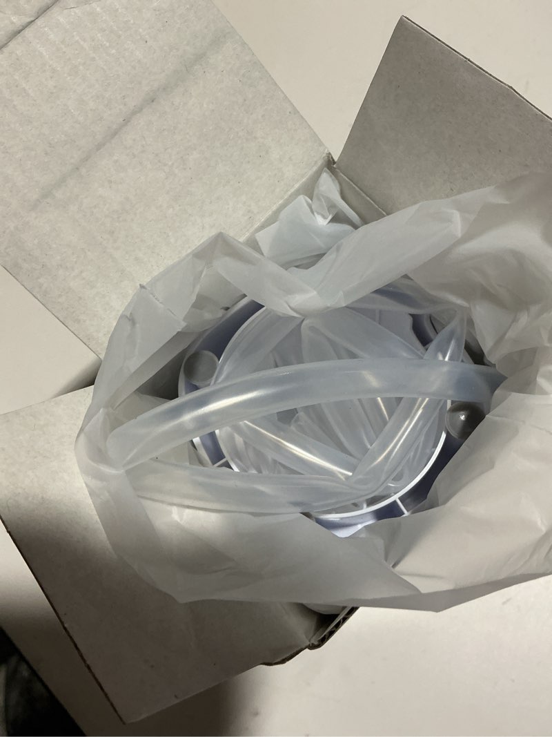 Condition photo showing As Is for water dispenser for 5 gallon bottle with digital display, 4 dispense modes, portable usb charging electric water pump, foldable spout, food-grade water jug pump for home, office, rv, campin(white)