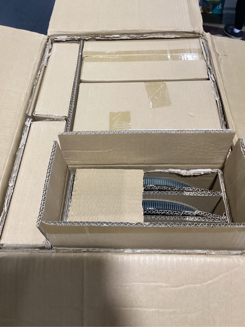 Condition photo showing New/Like New for famiware mercury 24-piece stoneware plates and bowls, dark green dark green service for 6 (include pasta bowls)