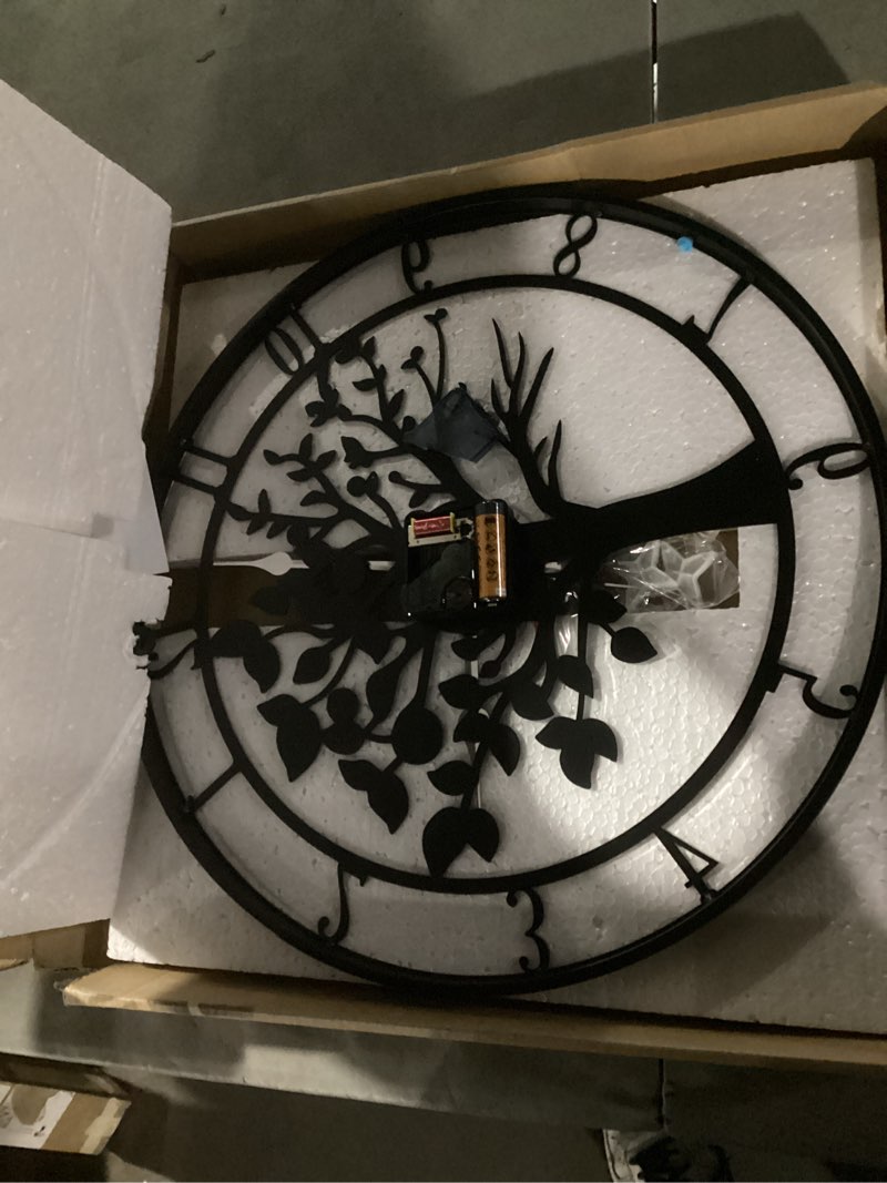 Condition photo showing As Is for 16inch/40cm Tree of Life Large Wall Clocks for Living Room Decor,Bedroom,Battery Operated,Metal,Decorative Analog,Silent,Non Ticking Big Wall Clock(Tree of Life, 16 inches) Tree of Life 16 inches