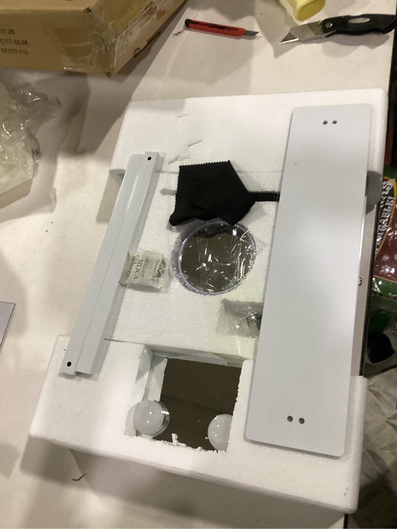 Condition photo showing New/Like New for FENCHILIN Lighted Makeup Mirror Hollywood Mirror Vanity Makeup Mirror with Light Smart Touch Control 3Colors Dimmable Light Detachable 10X Magnification 360°Rotation A-white