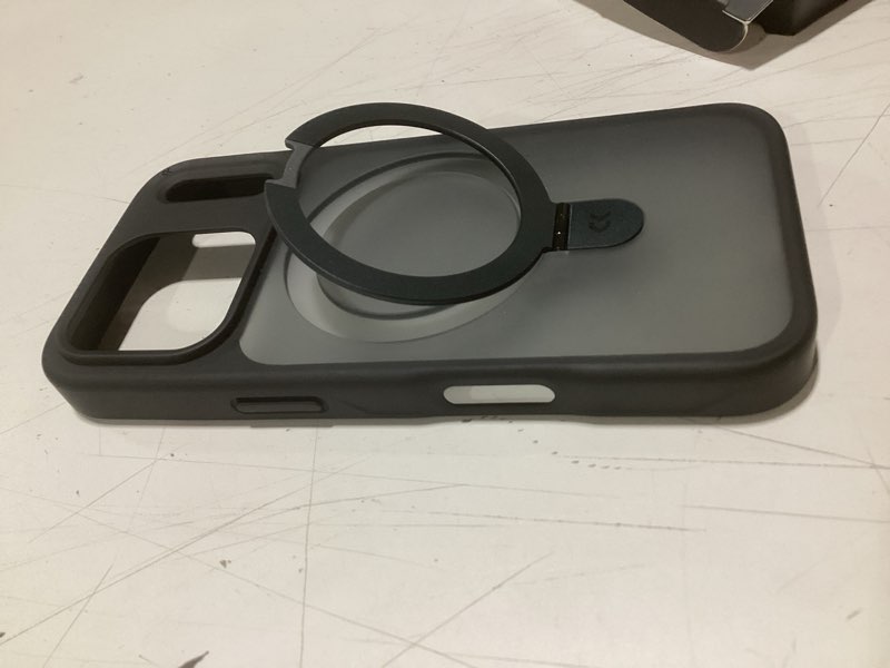Condition photo showing As Is for CASEKOO Ultra-Magnetic Stand for iPhone 17 Pro Case [Military Drop Protection] [Compatible with MagSafe] Shockproof Translucent Matte Slim Ring Holder Case for iPhone 17 Pro 6.3", Black Black for 17 Pro Case 6.3"