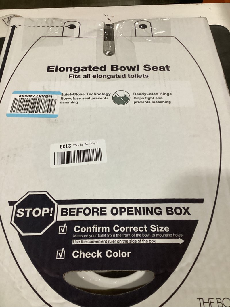 Condition photo showing New/Like New for kohler 4636-rl-0 cachet readylatch elongated toilet seat slow close, soft close toilet seat quiet lid, contoured grip-tight bumpers installation hardware, apartment essentials, white white elongated ready latch