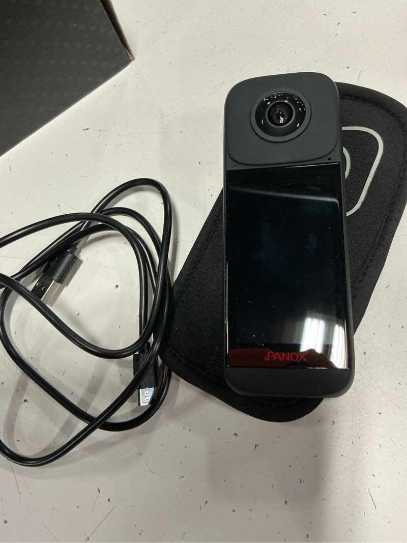 Condition photo showing As Is for panox v2 360 vlog camera - 5.7k 360 video, 72mp 360 photo, one-click quick share, 4k live streaming,