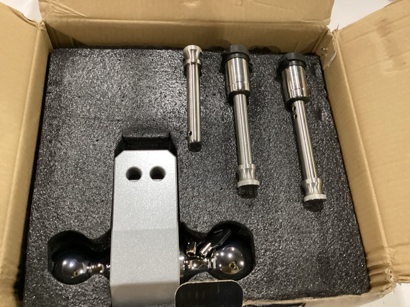 Condition photo showing Good Condition for metoware adjustable trailer hitch - aluminum drop hitch fits 2.5-inch receiver - heavy duty tow hitch with 6-inch drop/rise for truck (18,000 lbs gtw), double stainless steel locks & hitch pin 6'' sliver