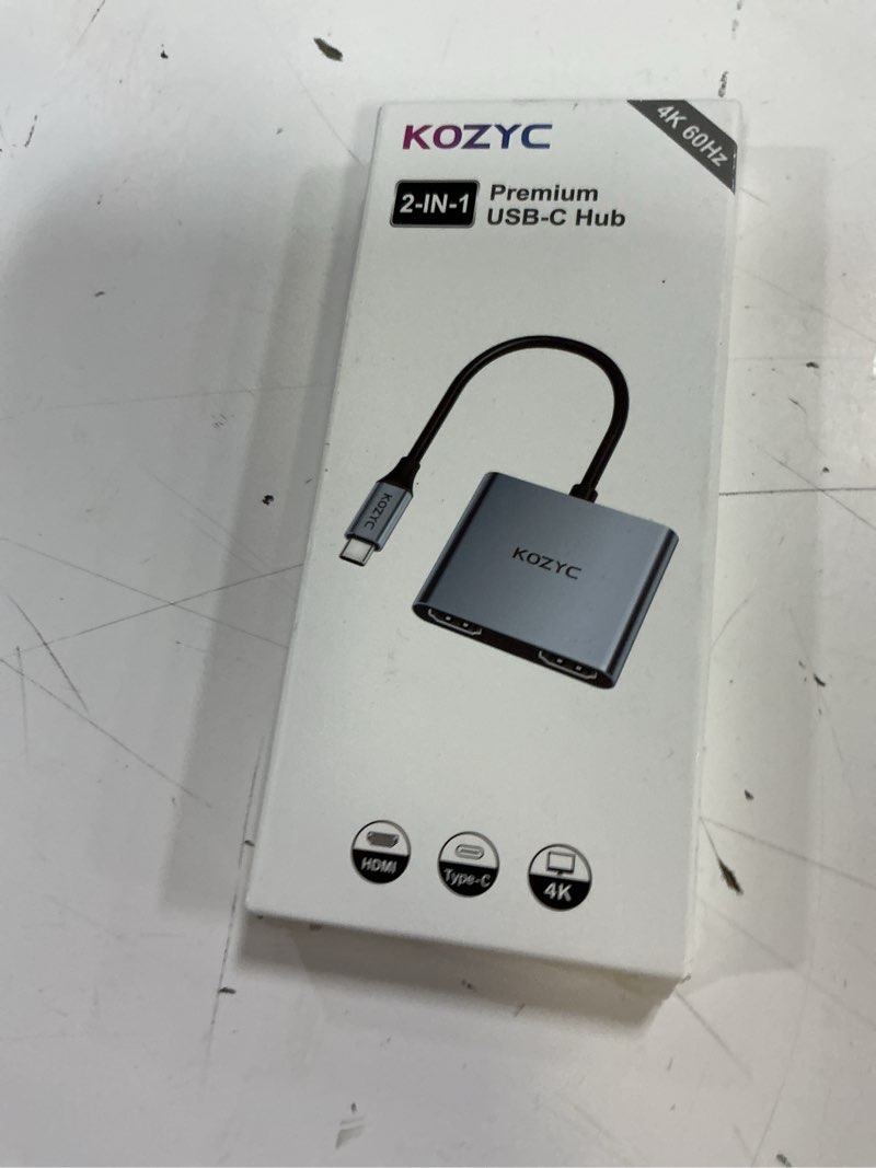 Condition photo showing New/Like New for kozyc usb c to dual hdmi adapter 4k@60hz, type c to hdmi splitter extended display for macbook/macbook pro air dell xps13/15, samsung galaxy s9/s9+ [mst mode (extended displays) only for win os]