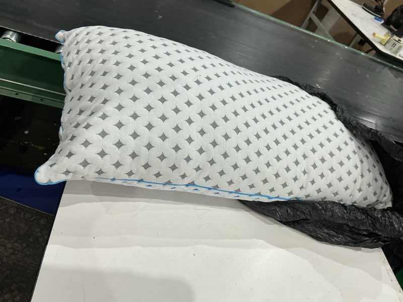 Condition photo showing As Is for memory foam pillow – adjustable loft cooling pillow queen size 1 pack for sleeping, firm, supportive, and breathable design for hot, side, back, and stomach sleepers