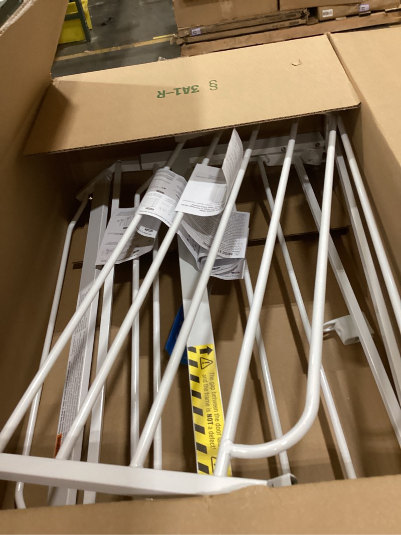 Condition photo showing Good Condition for regalo easy step 49-inch extra wide baby gate, includes 4-inch and 12-inch extension kit, 4 pack of pressure mount kit and 4 pack of wall mount kit white 29-49"w x 30"h