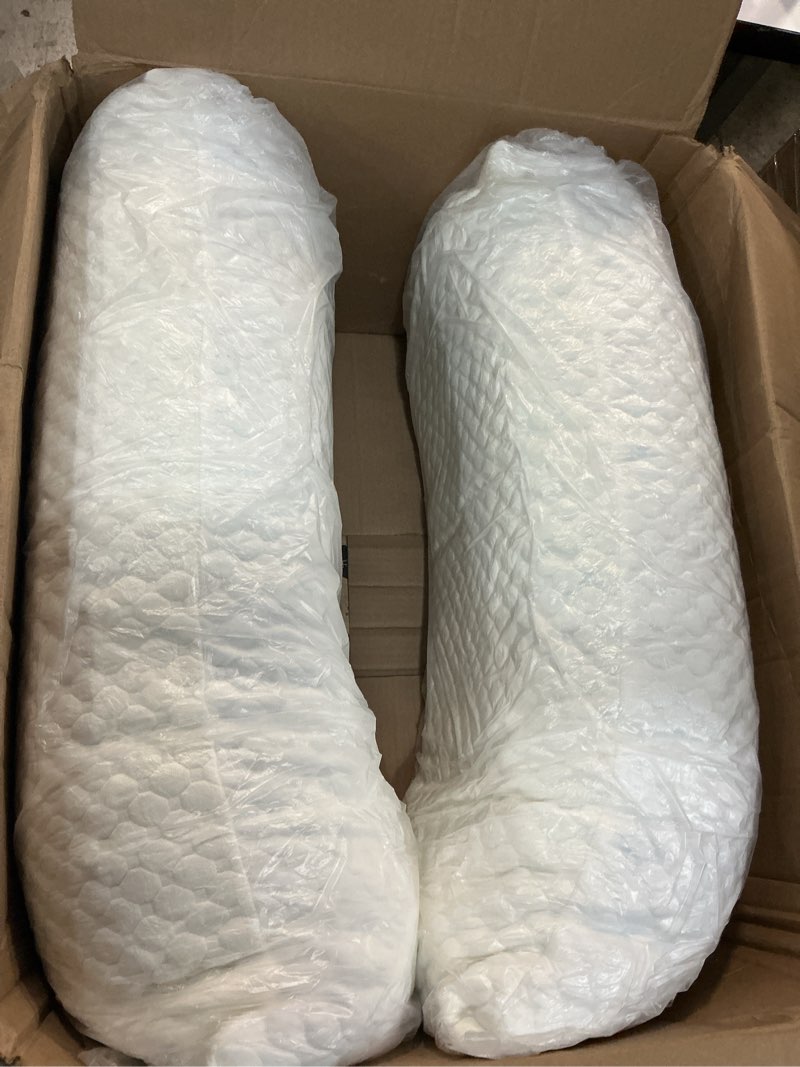 Condition photo showing Good Condition for Cooling Pillows King Size Set of 2, Memory Foam Pillows with Zipper, Firm Bed Pillows Adjustable for Hot Side Back Stomach Sleepers White King(Pack of 2)
