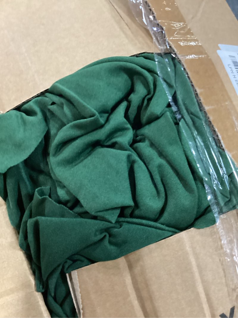 Condition photo showing Good Condition for holidayideas 2 pack hunter green spandex table cover for 8ft rectangle desk, 96 inch fitted skirt for christmas buffet party hunter green 30x96 inch| 2 pack