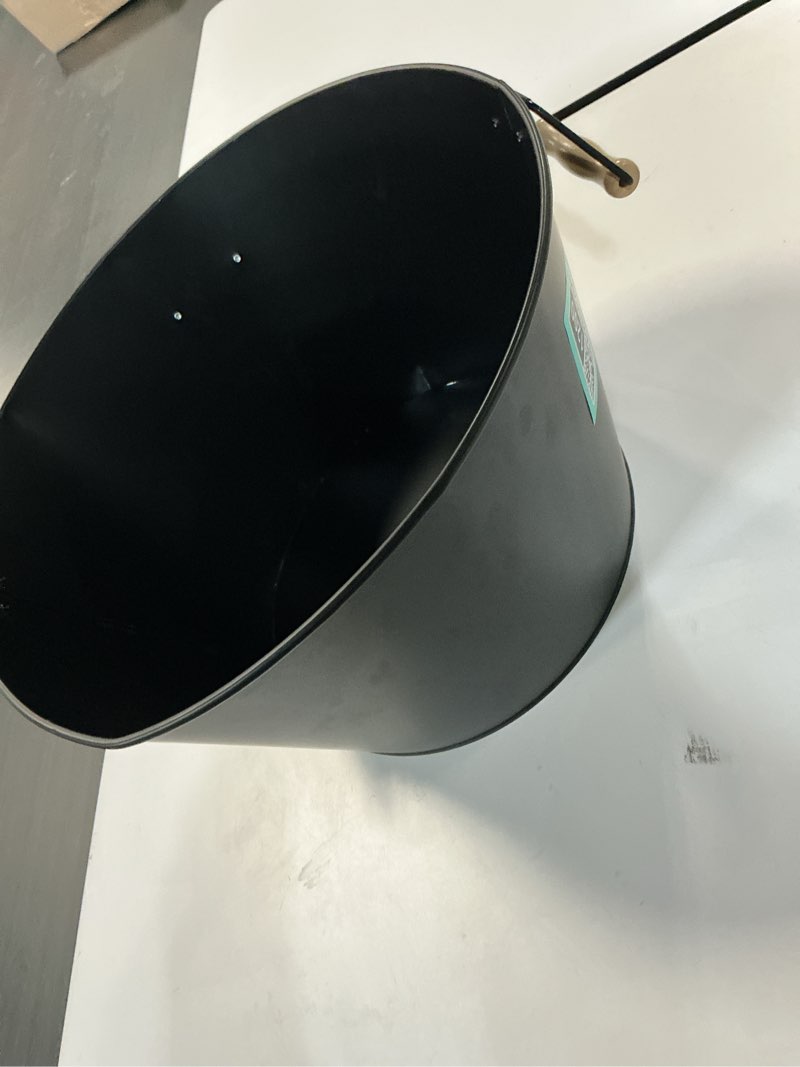 Condition photo showing As Is for Large 5.5 Gallons Beverage Tubs for Parties, 21L Ice Bucket with Wooden Handles, Black Galvanized Tub, Ideal Party Tubs for Drinks 5.5gallons 1pack