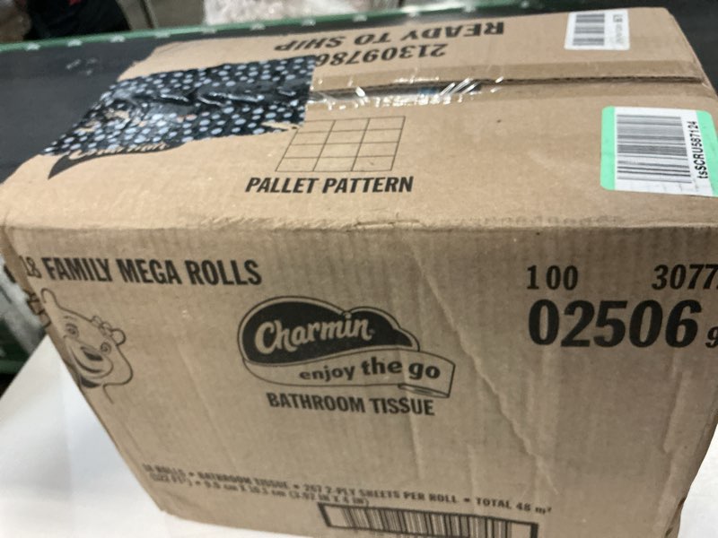 Condition photo showing New/Like New for charmin ultra soft cushiony touch 2-ply toilet paper, 18 family mega rolls = 90 regular rolls, white family mega 18 rolls (267 sheets)