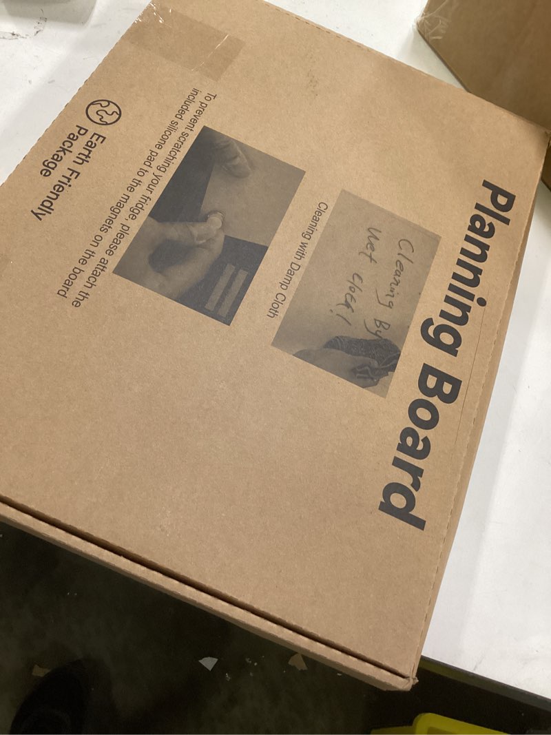 Condition photo showing New/Like New for Acrylic Magnetic Dry Erase Board for Fridge, 2-Pack Monthly & Weekly Calendar Planner Note Blackboard Set for Refrigerator/Wall/Glass/Kitchen, 7 Colors Markers (16"x12") Black Weekly & Monthly*2