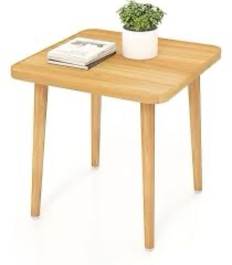 Simple End Table,Modern Side Table with 4 Solid Wood Sturdy Legs for Living Room,Nightstand Bedside Table for Bedroom Balcony (oak)
