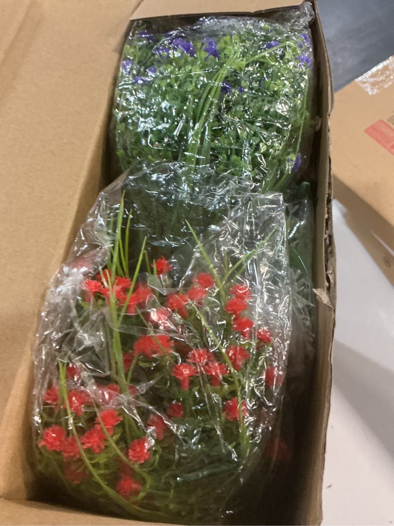 Condition photo showing New/Like New for xunyee 48 pcs artificial faux flowers outdoor plants uv resistant boxwood shrubs artificial wildflower fake plants faux plastic greenery for spring summer farmhouse garden indoor home decoration