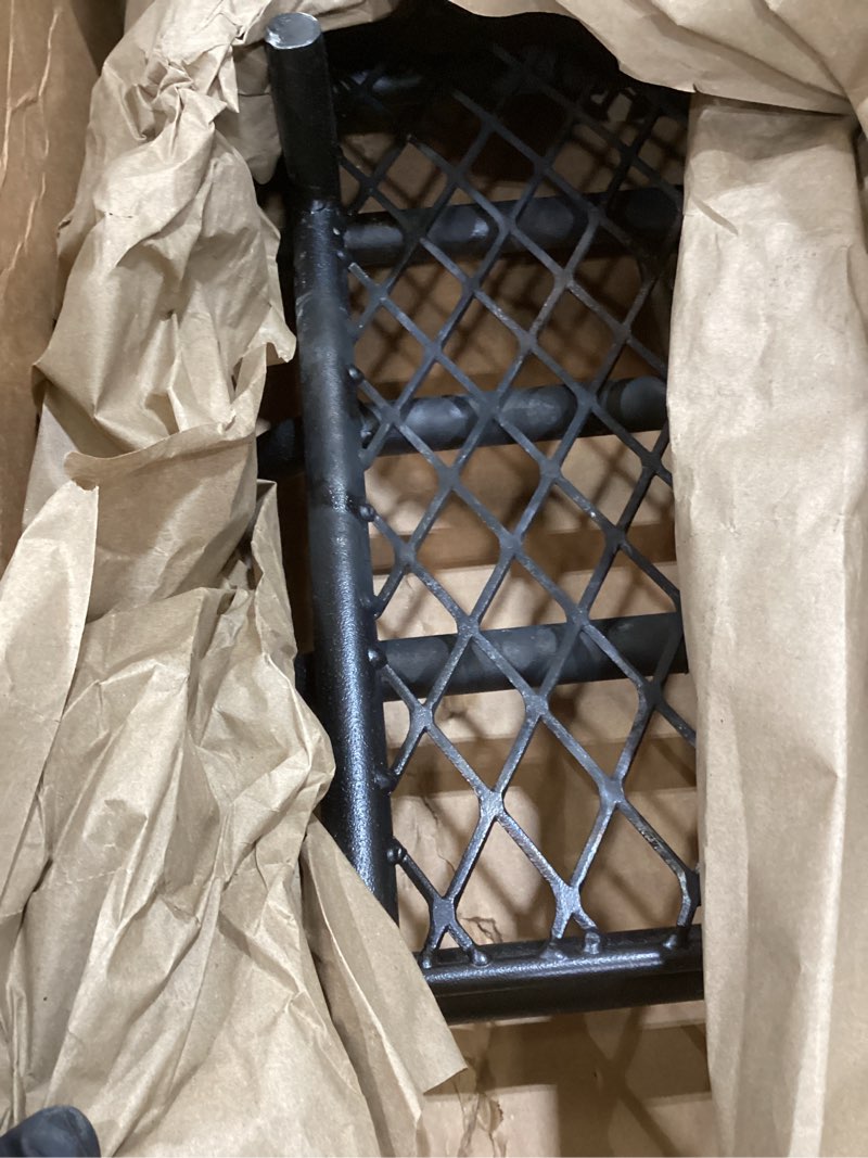 Condition photo showing As Is for Fireplace Grate 24inch with Ember Retainer | Fireplace Log Grate with Heavy Duty Solid Round Steel 3/4” Bar | No Assembly Required Hearth Grate for Firepit Firewood Log Indoor Wood Stove Burning