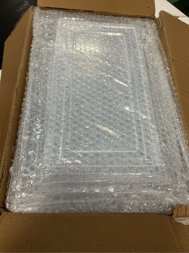 Condition photo showing Good Condition for Thickened Clear Shoe Storage Organizer with Magnetic Door, Sturdy Stackable Shoe Boxes for Closet, Collapsible Space-Saving Shoe Rack for Sneakers & Boots, Plastic Shoe Cabinet Box Set, 6 Pack, White White 6 pcs