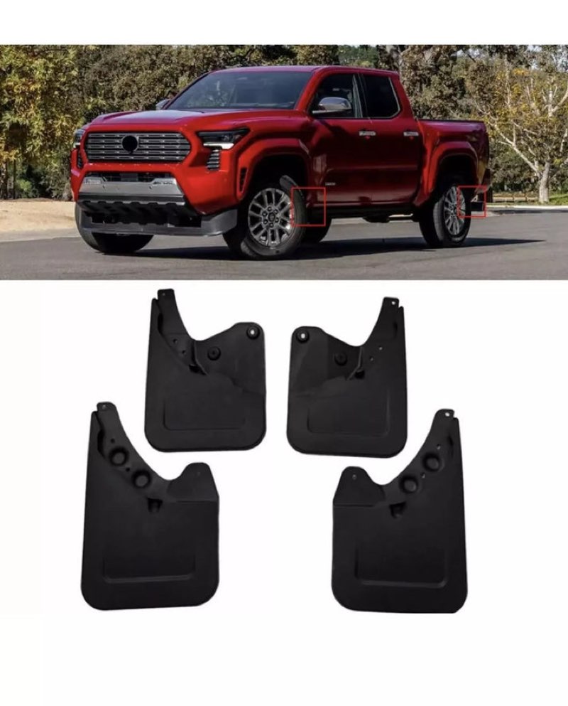 splash guards mud flaps for toyota tacoma 2024 4x new set front & rear
