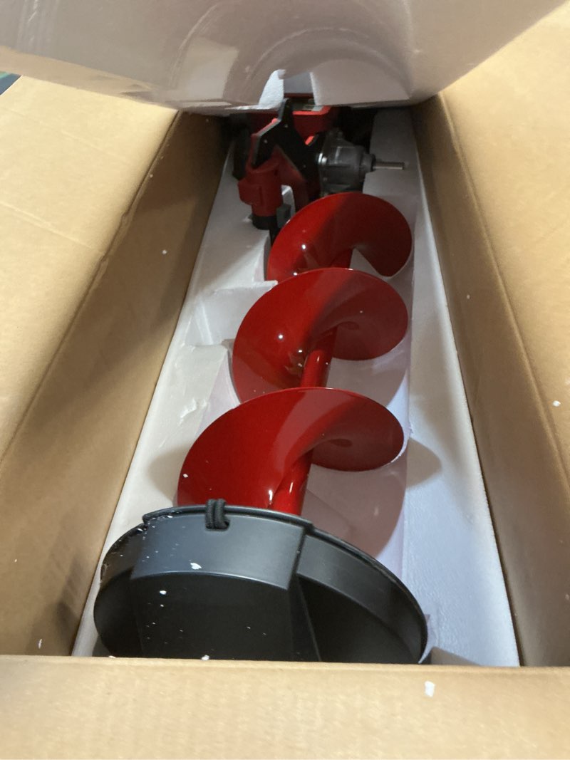 Condition photo showing Good Condition for Eskimo E40 Electric Ice Fishing Auger, Full Power 40v Lithium-ion Battery, Lightweight Powerhead, Turbo Cutting System, Multi-Edge Blades, Red 8-inch Steel Bit