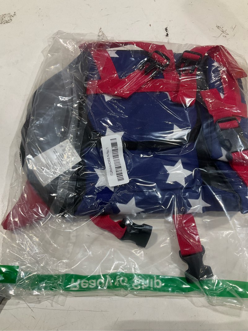 Condition photo showing Good Condition for malier dog life jacket, high buoyancy shark swimsuit, ripstop american flag, medium, red & dark blue red & dark blue medium