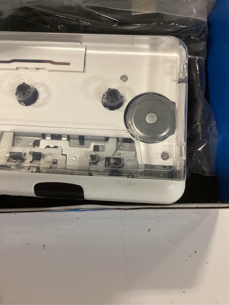 Condition photo showing Good Condition for auto reverse ?clear stereo cassette player,built-in cool copper wheel movement?earphone,cassette tape to mp3 converter with tape converter software,powered by usb power cord or aa battery
