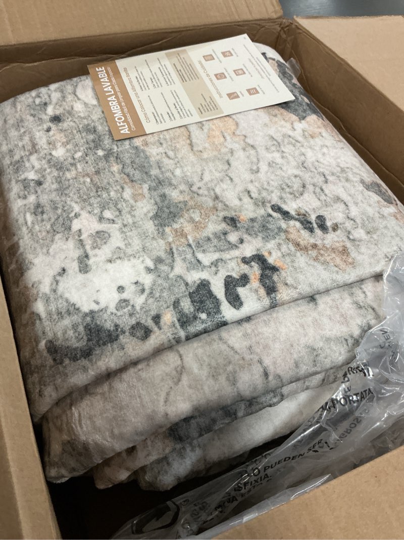 Condition photo showing Good Condition for Carpelux 8x10 Area Rugs for Living Room, Abstract Neutral Large Washable Rug, Indoor Soft Non-Slip Floor Carpet for Bedroom Dining Room Home Decor, Brown/Grey 8' x 10' (Rectangular) Brown/Grey