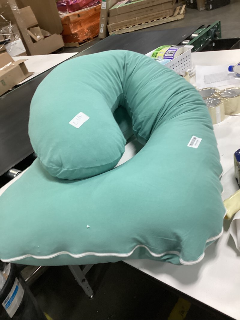Condition photo showing Good Condition for Momcozy U Shaped Pregnancy Pillows with Cotton Removable Cover, 57 Inch Full Body Pillow Maternity Support, Must Have for Pregnant Women, Tiffany Blue