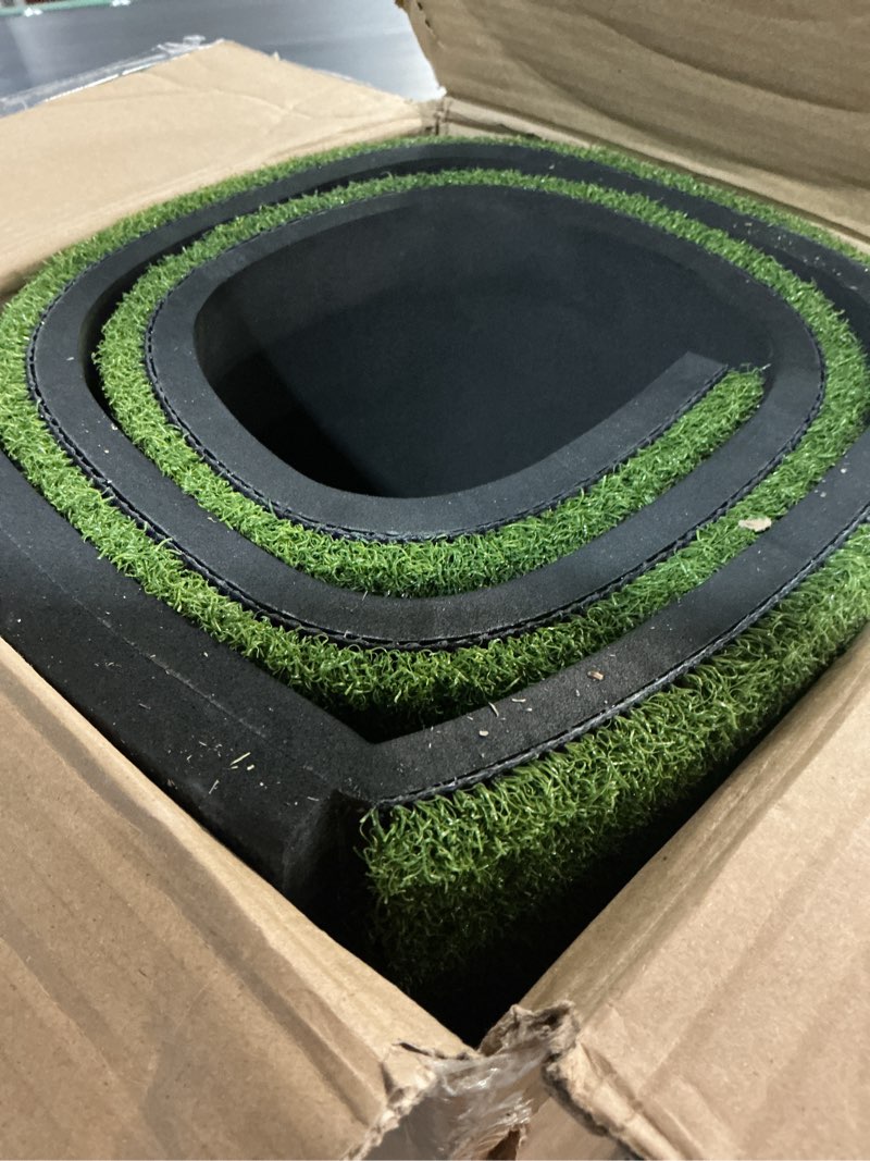 Condition photo showing Good Condition for integrated golf hitting mat with ball tray, thickening golf mats practice outdoor & indoor artificial turf matt with 3 tees 5 x 4 ft, 1.02 in (large)