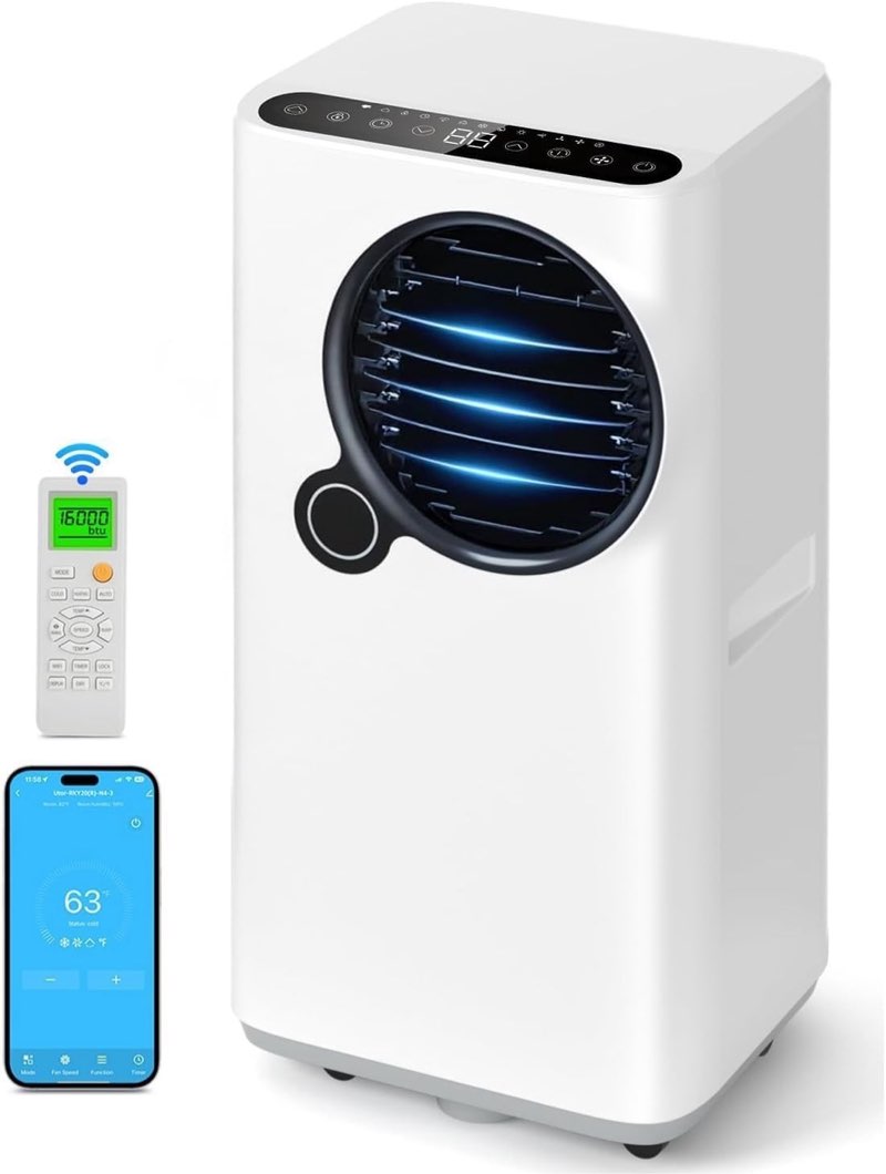 portable air conditioner 16000 btu smart room ac with dehumidifier fan