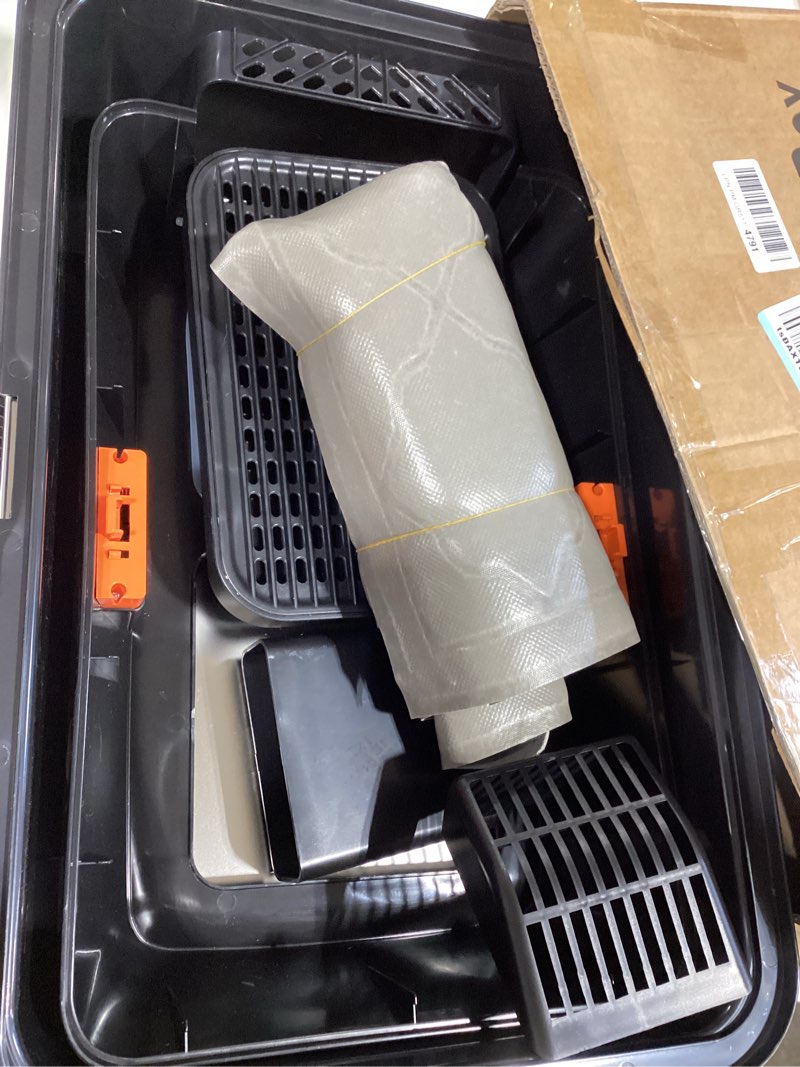 Condition photo showing Good Condition for stainless steel litter box with lid,front entry top exit kitty litterbox,extra large enclosed metal cat box with litter scoop & litter mat-black
