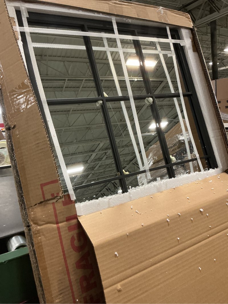 Condition photo showing Good Condition for Balck Full Length Mirror,Window Pane Grid Minimalism Long Floor Wall Mounted Mirrors for Entryway,Hallway,Living Room,Fireplace 22"X53" Black 53"L x 22"W