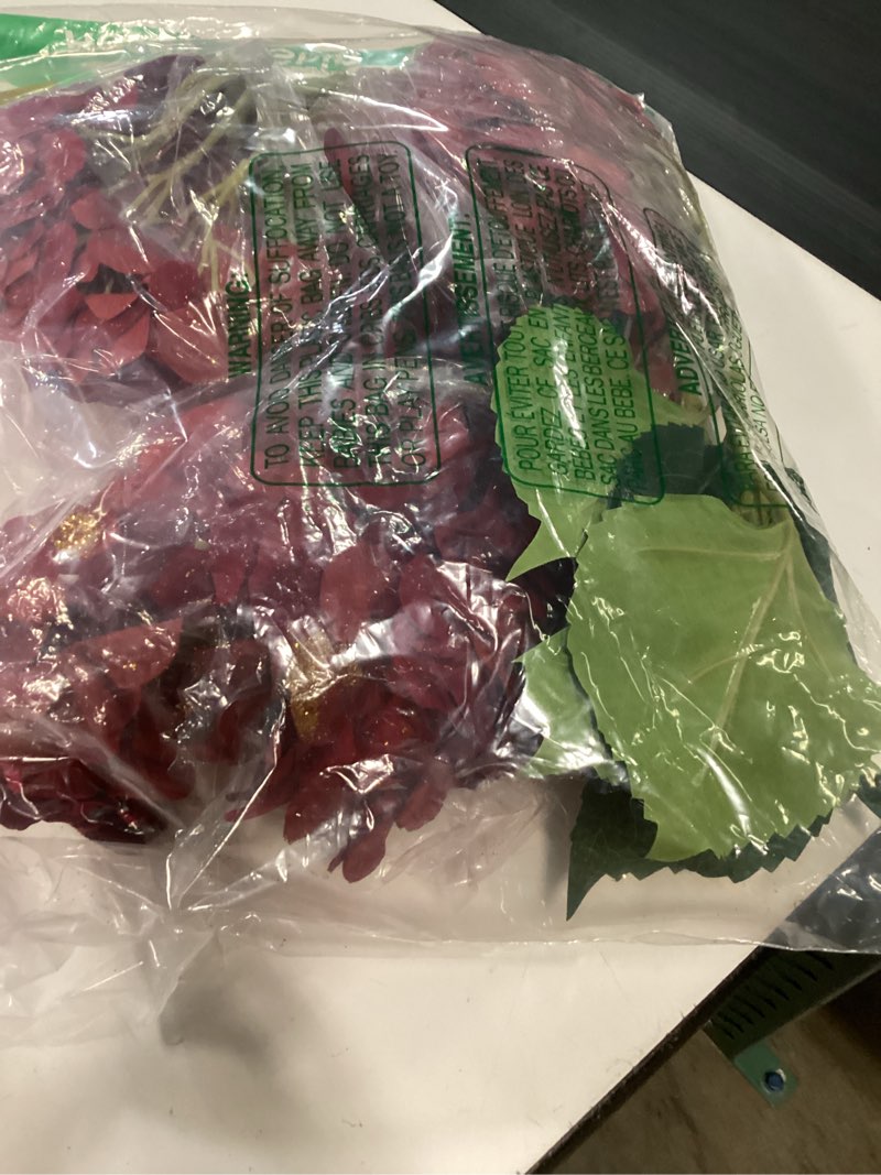Condition photo showing New/Like New for hollyone 3pcs christmas red hydrangea artificial flowers 7.8inch burgundy hydrangeas glitter faux hydrangea flowers with stems fake flower arrangements bouquets floral party xmas home decor large