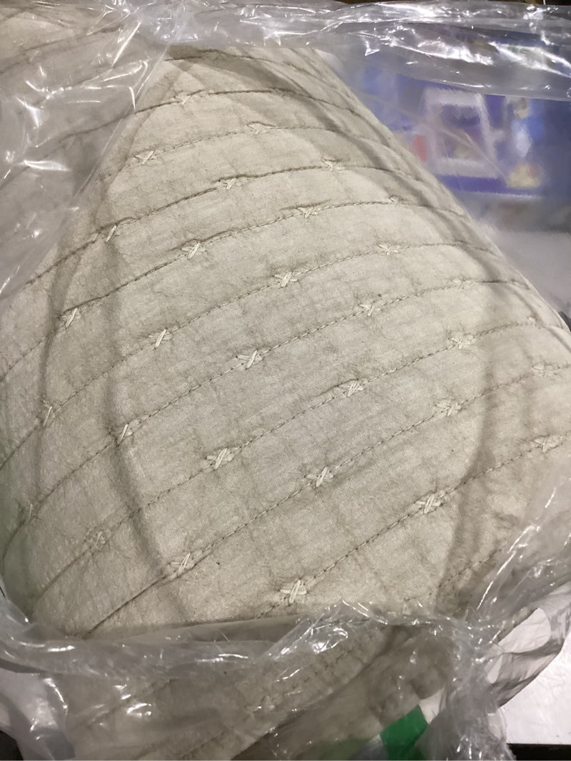 Condition photo showing Good Condition for cozytide stone-washed cotton quilt king size,wheat soft reversible bedspreads & coverlets farmhouse stitching king size quilt bedding set 3pcs(1 lightweight quilt and 2 pillowshams) king 110x98 dark wheat