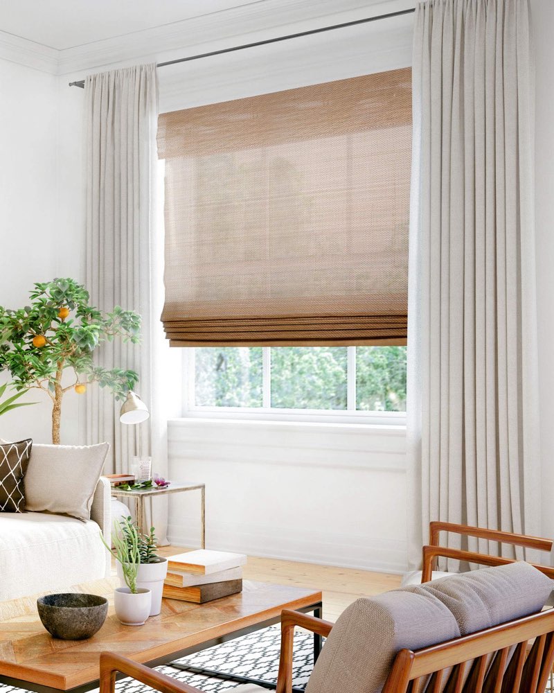 chicology bamboo roman shades - smart choice eco-friendly light filtering blinds for windows, premiu