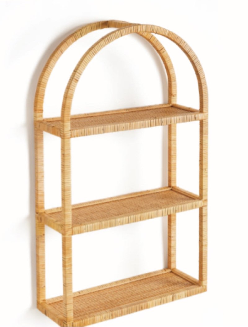 New 3 Piece Rattan Bracket Shelf