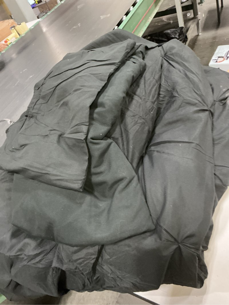 Condition photo showing As Is for CozyLux King Size Comforter Set Black, 7 Pieces Pintuck Bed in A Bag Black Comforter King Size, Pinch Pleat Bedding Set with All Season Comforter, Sheets, Pillowcases & Shams Black King