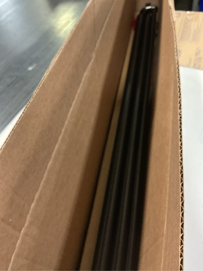 Condition photo showing As Is for kamanina 1 inch double curtain rod 36 to 72 inches (3-6 feet), black heavy duty curtain rods for windows, telescoping double drapery rods with end caps, fewer rods, faster setup black 36-72"