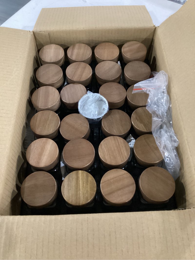 Condition photo showing Good Condition for edelhaus® square spice jars with acacia wooden lid (pack of 24) spice jars with shaker insert and 240 labels - acacia lids glass container for spice organisation [4.3 in × 1.8 in] acacia lid + black labels