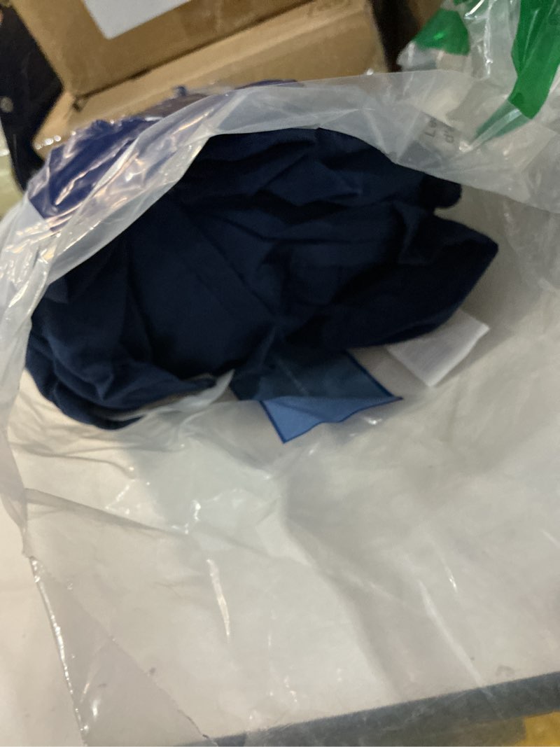 Condition photo showing Good Condition for wrap around dust ruffle bed skirt - navy blue - for king size beds with 15 inch drop - elastic strap - adjustable pleated bedskirt with brushed fabric and wrinkle free - for women, men, kids & teens king/cal king 15" - drop 18 - navy blue