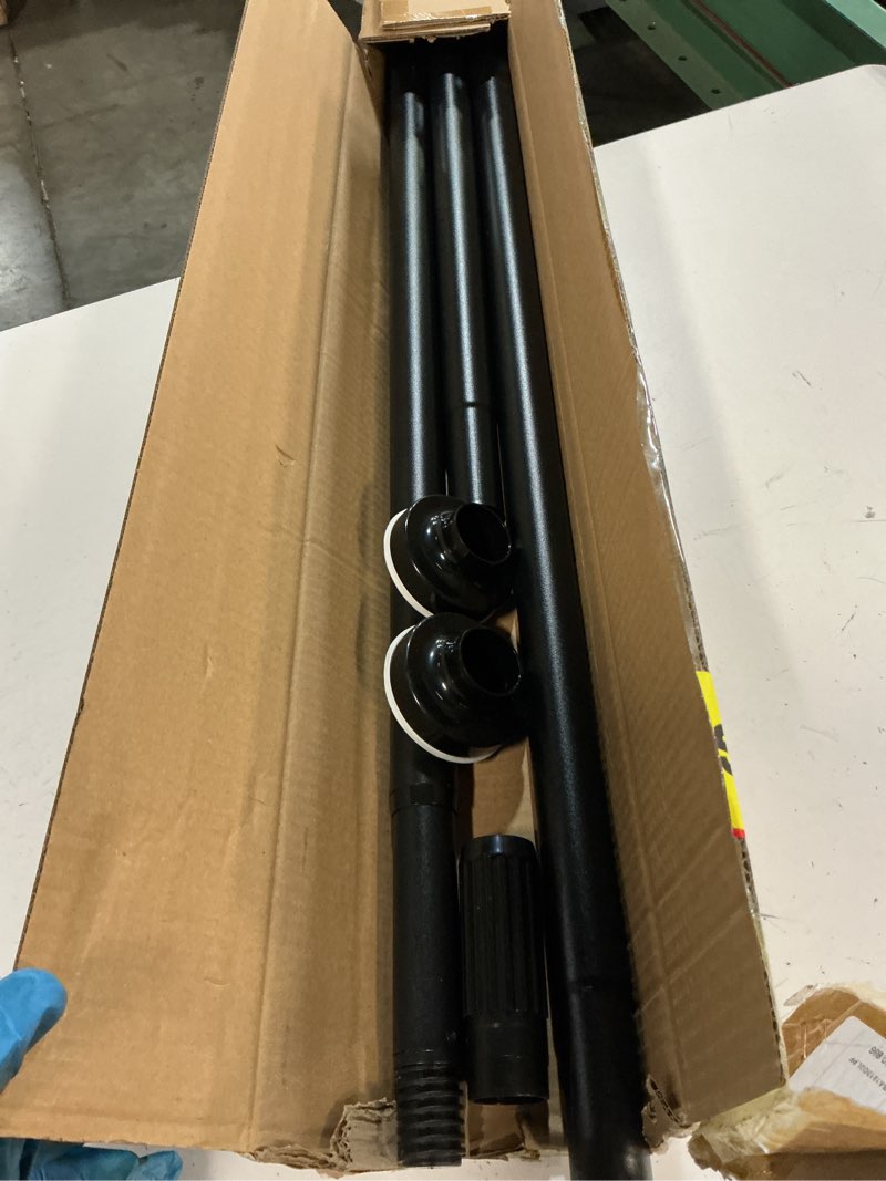 Condition photo showing Good Condition for tension curtain rod 39-122 in (3.3-10ft), heavy duty long curtain rods no drilling for window, shower curtain rod for bathroom, adjustable outdoor tension rod for patio, never rust, black 39-122 " black