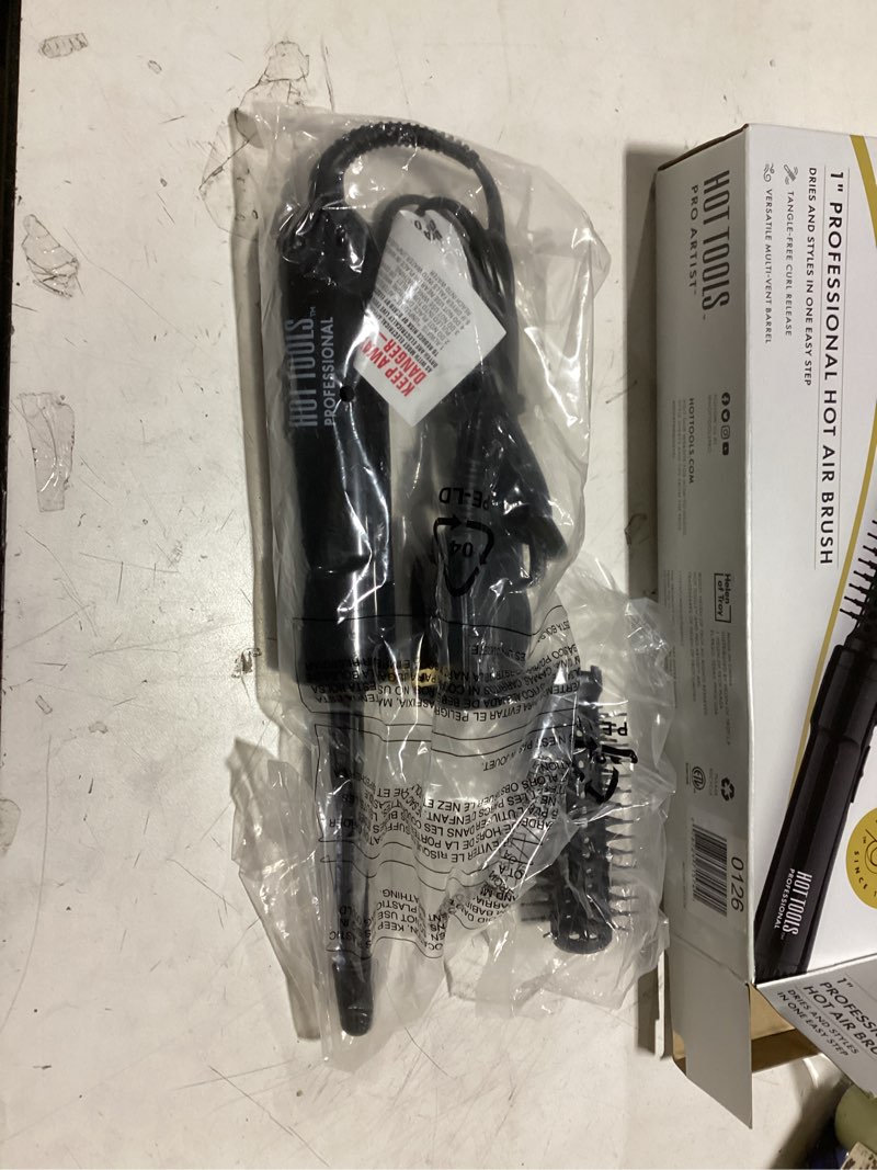 Condition photo showing As Is for hot tools pro artist hot air styling brush | style, curl and touch ups (1”) black 1 inch (pack of 1)