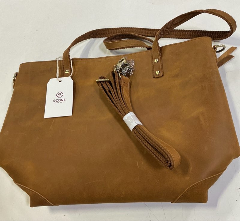 Condition photo showing Good Condition for S-ZONE Vintage Genuine Leather...ck Zipper Pocket (Light Brown)  D10V131B