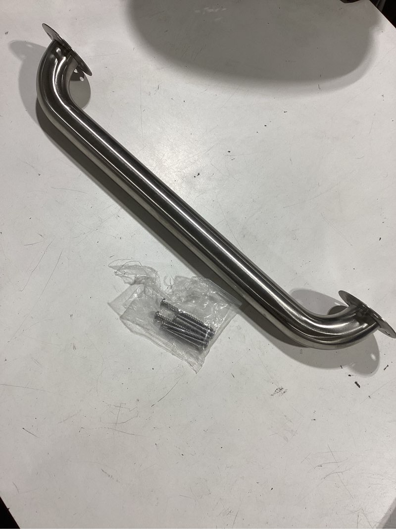 Condition photo showing As Is for project source concealed peened 18-in stainless steel wall mount ada compliant grab bar (500-lb weight capacity)