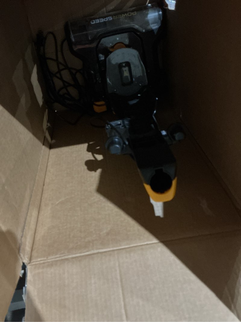 Condition photo showing As Is for eureka powerspeed lightweight powerful upright vacuum cleaner for carpet and hard floor, pet turbo, black,yellow yellow neu181d with pet tool