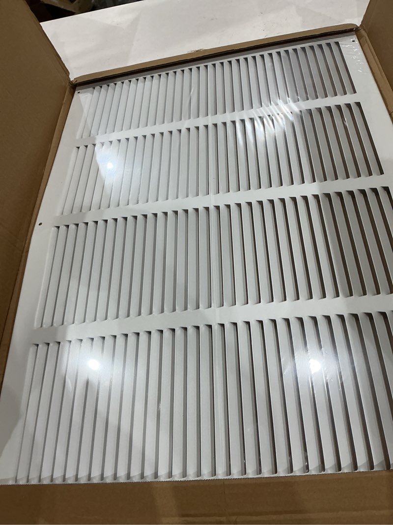 Condition photo showing Good Condition for return air grille 24x16(duct opening size),air return vent cover,flat vent cover,rejillas de aire acondicionado para casa,return air grilles,outer dimensions:25.75"wx17.75"h(24"w x 16"h, duct opening)